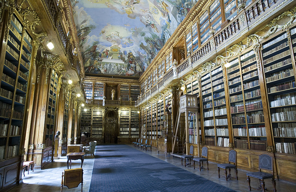 13 . Library of the Strahov Monastery in Prague, Czech Republic
