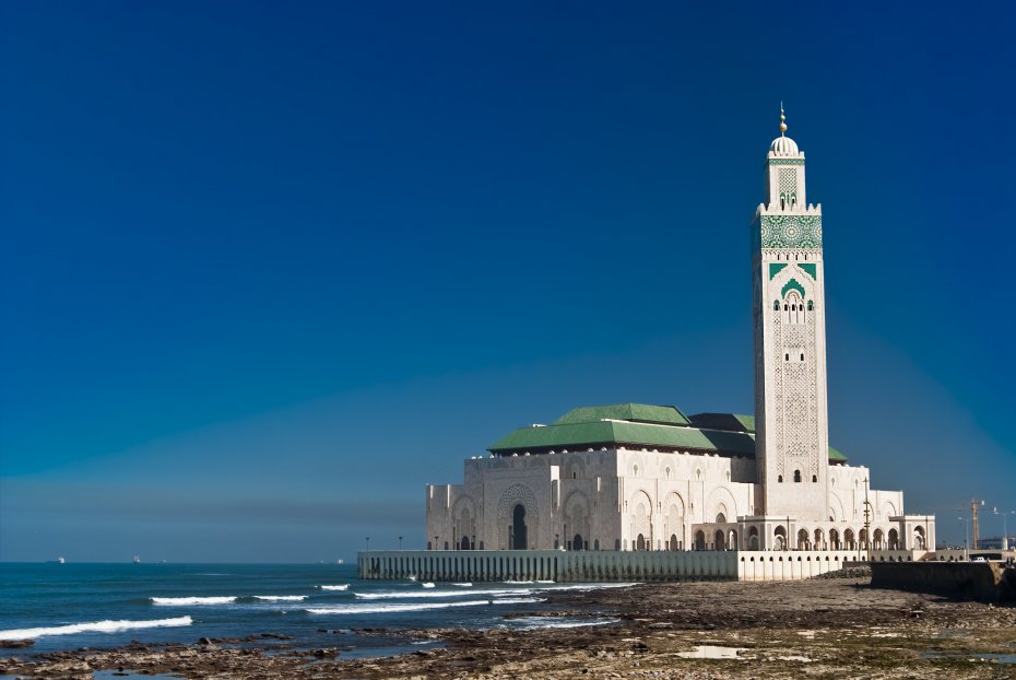 Casablanca Mosque Sea Morocco