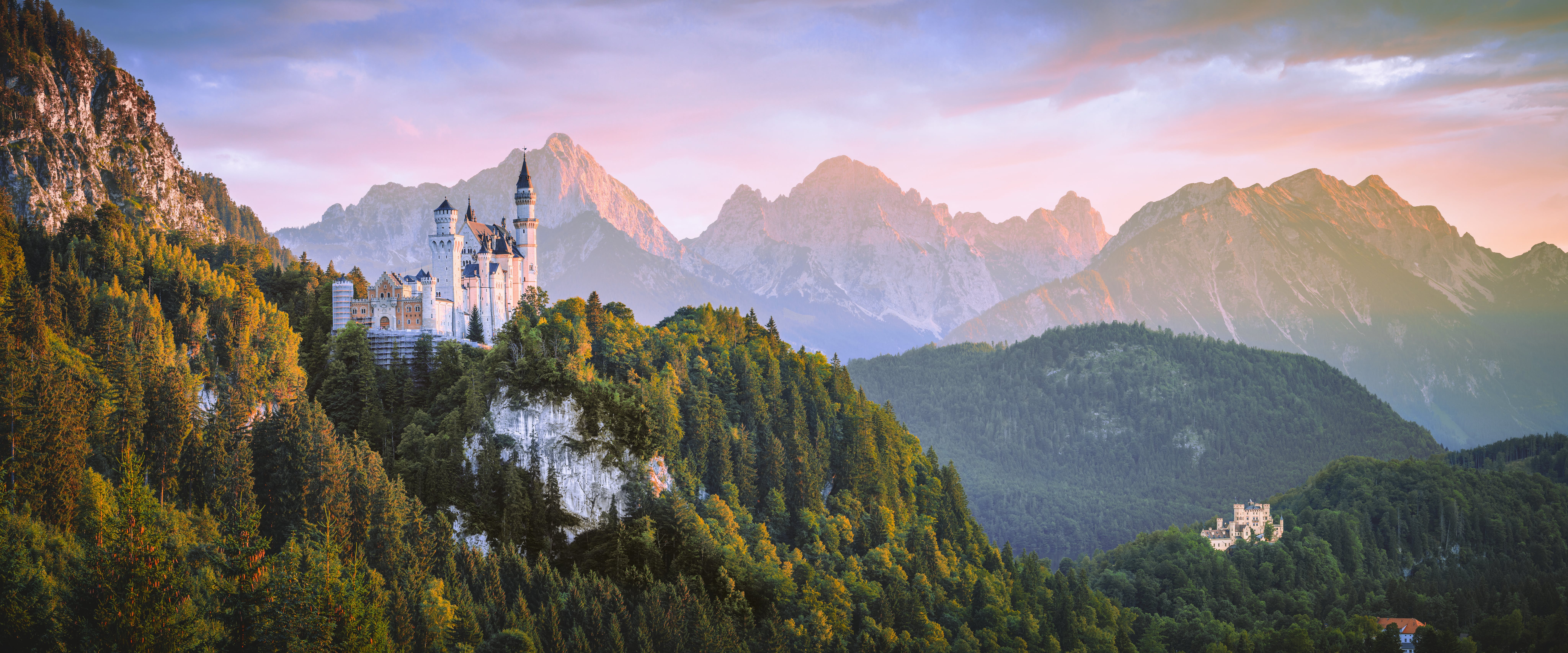 Aerial Photo of Castle Beside Forest