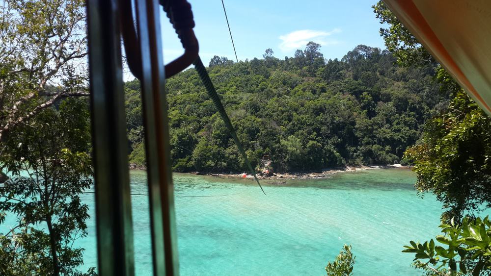 Zipline from one island to another
